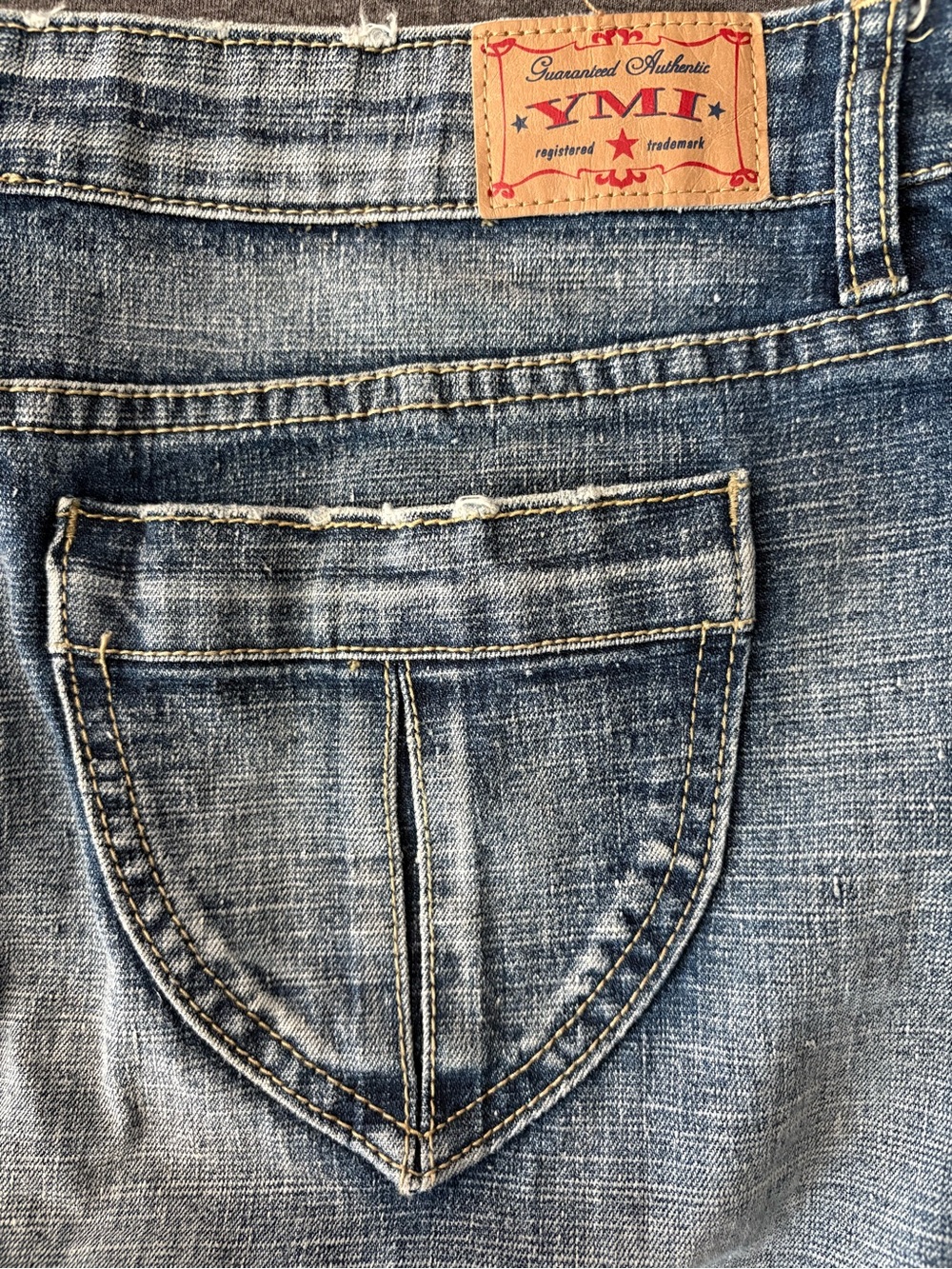 YMI Blue Denim Mini Skirt. Zipper Flaw- See Details Below. - Picture 8 of 14